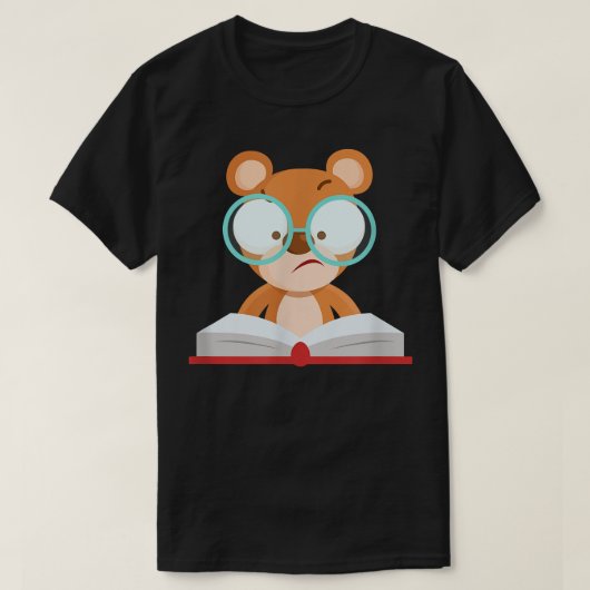 T-shirt Cute learning bear simple costume funny glasses bo (Design devant)