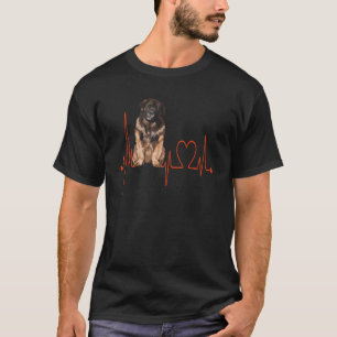 T-shirt Cute Leonberger Chien Heartbeat pour hommes femmes