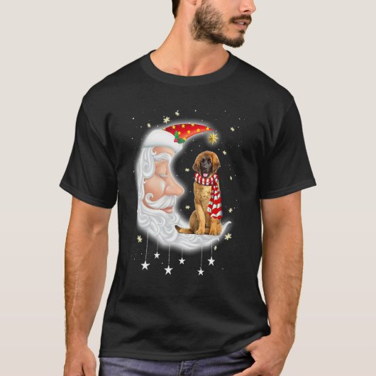 T-shirt Cute Leonberger With Santa Hat Christmas Dog (Devant)