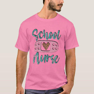 T-shirt Cute Leopard Coeur Design Pour La Vie Infirmière E