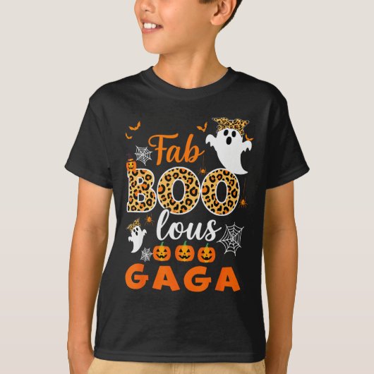 T-shirt Cute Leopard Fab Boo Lous Gaga Soky Halloween Cost (Devant)