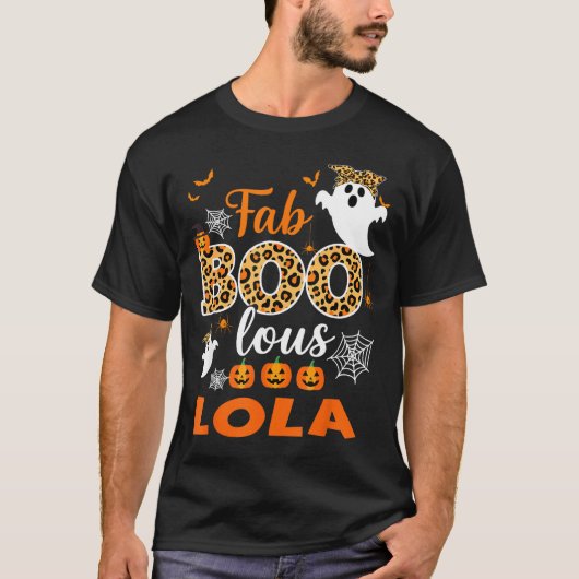 T-shirt Cute Leopard Fab Boo Lous Lola Soky Halloween Cost (Devant)