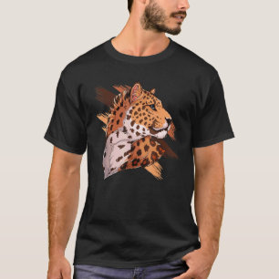 T-shirt Cute Leopard Head Femmes Fille Chat Animal Graphis