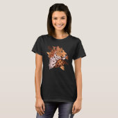 T-shirt Cute Leopard Head Femmes Fille Chat Animal Graphis (Devant entier)