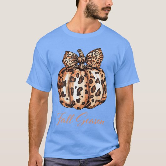 T-shirt Cute Leopard Pumpkin Fall Autumn Season for Women  (Devant)