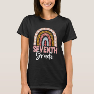 T-shirt Cute Leopard Rainbow Seventh Grade Teacher Back To