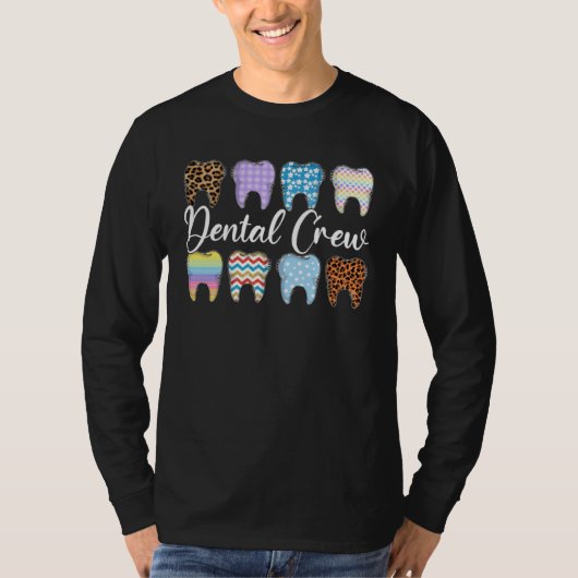 T-shirt Cute Leopard Teeth Dental Crew Happy Easter Day Ch (Devant)