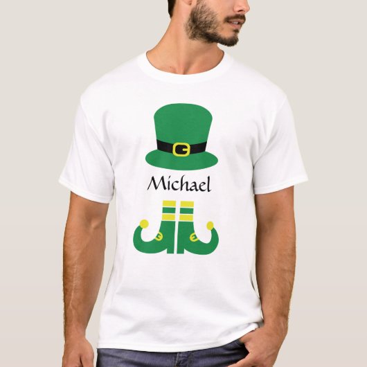 T-shirt Cute Leprechaun Casquette Ajouter un nom Hommes (Devant)