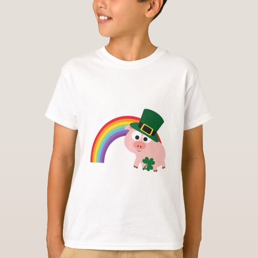 T-shirt Cute Leprechaun Pig (Devant)
