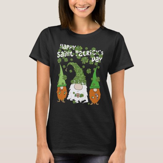 T-shirt Cute Leprechauns Green C Shamrock Happy St Patrick (Devant)