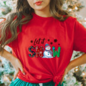 T-shirt Cute Let It Snow Snowman Christmas Tee