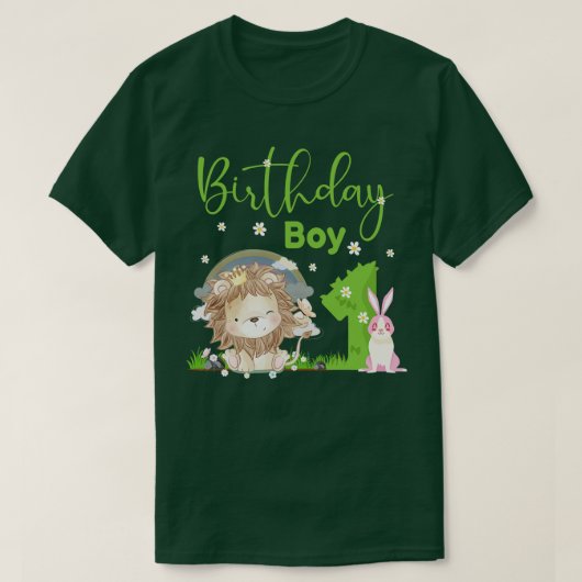 T-shirt Cute Lion 1er anniversaire garçon (Design devant)