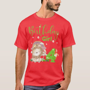 T-shirt Cute Lion 4e anniversaire fille