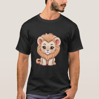 T-shirt Cute Lion Illustration – Adorable Kawaii Lion Desi