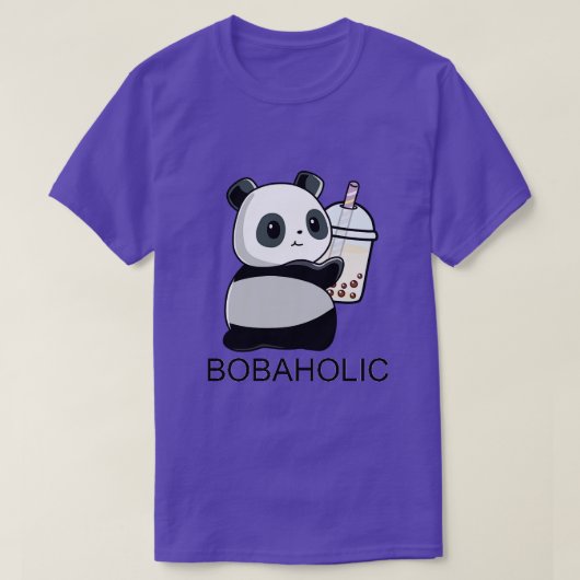 T-shirt Cute Little Bobaholic Panda aime Boba (Design devant)
