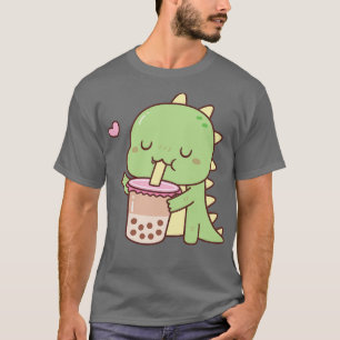 T-shirt Cute Little Dino Aime Boba Milk Tea