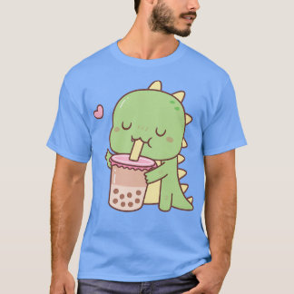 T-shirt Cute Little Dino Aime Boba Milk Tea