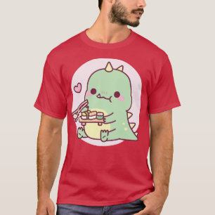 T-shirt Cute Little Dinosaur Aime Les Sushi Japonais