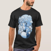 T-shirt Cute little fox flowers clouds spring retro (Devant)