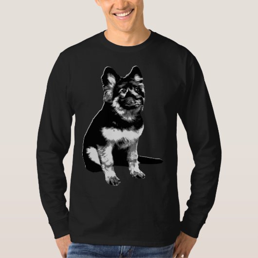 T-shirt Cute Little German Shepherd Puppy Dog (Devant)