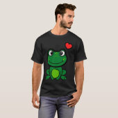 T-shirt Cute little green frog with hearts (Devant entier)