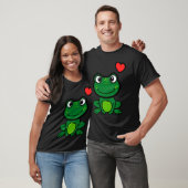 T-shirt Cute little green frog with hearts (Unisexe)