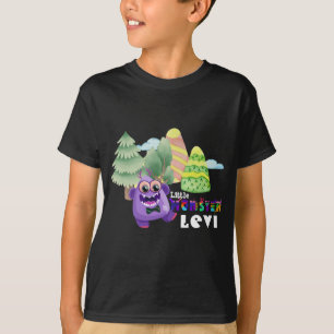 T-shirt 👾 Cute Little Monster Nom personnalisé du garçon 