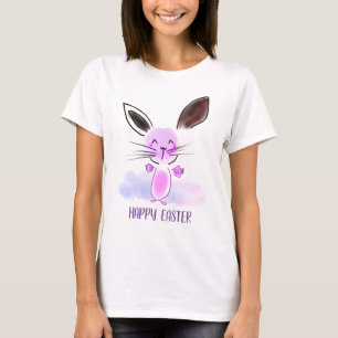 T-shirt Cute Little Ombre Aquarelle Bunny Joyeux Pâques