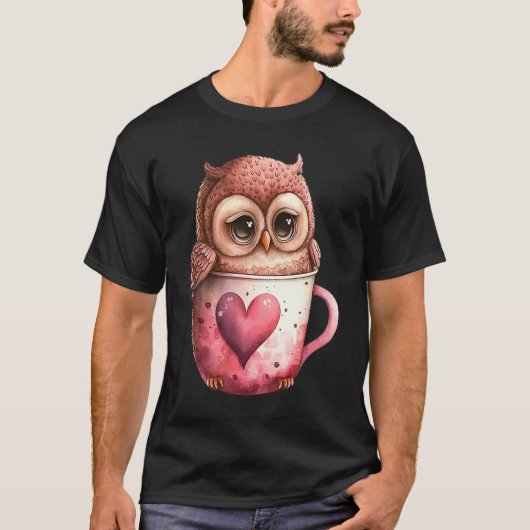 T-shirt Cute Little Owl Valetines Animal Love 8 (Devant)