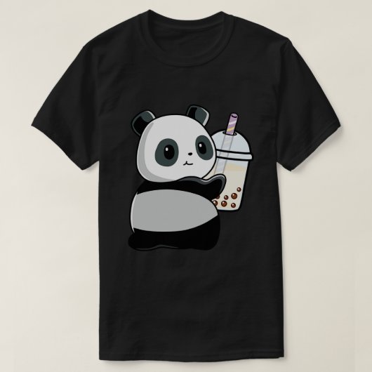 T-shirt Cute Little Panda aime Boba 1 (Design devant)