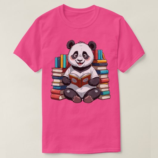 T-shirt Cute Little Panda Ours Lecture Livres (Design devant)