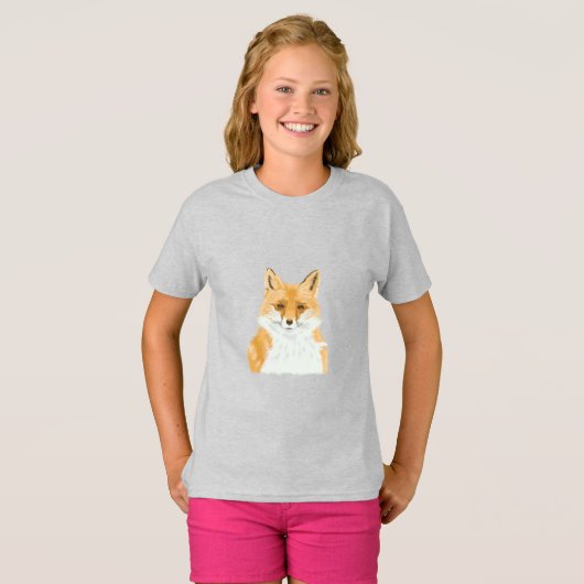 T-shirt Cute Little Red Fox - transparent. (Devant entier)
