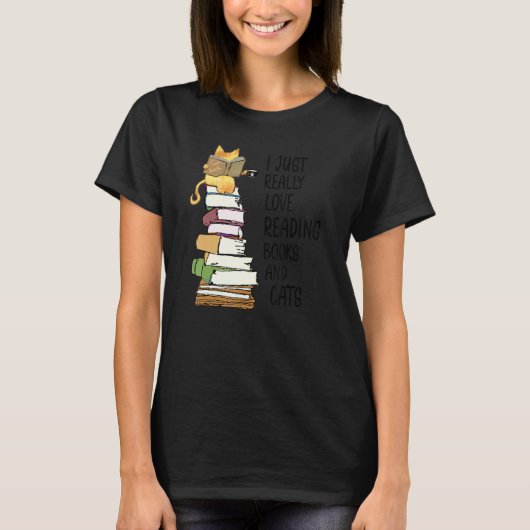 T-shirt Cute Livre Bookwork Nerd Lecture Enseignant Kitty (Devant)