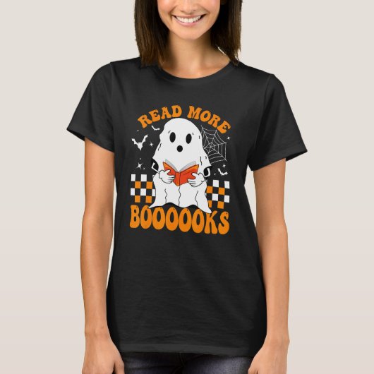 T-shirt Cute Livres Ghost Read More Livres Teacher Hallow (Devant)