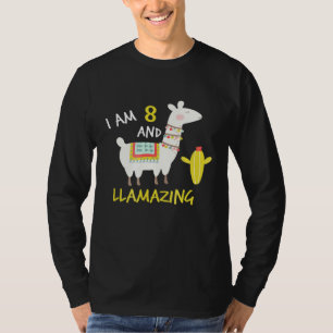 T-shirt Cute Llama 8e anniversaire Llamazing pour les fill