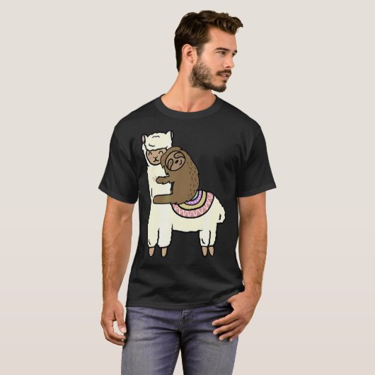T-shirt Cute Llama Alpaca Avec Sloth Best Friends (Devant entier)