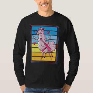 T-shirt Cute Llama Alpaca Romantique Vintage Retro pour An