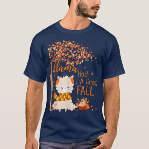 T-shirt Cute Llama Avait Une Grande Automne Arbre D'Automn