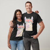 T-shirt Cute Llama avec design pastel de la Couronne aux f (Unisexe)
