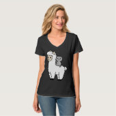 T-shirt Cute Llama Cat Best Friends (Devant entier)