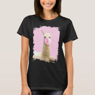 T-shirt Cute Llama Cheval Bubble Rose Gum