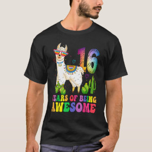 T-shirt Cute Llama Girl 16e anniversaire 16 ans d'être mai
