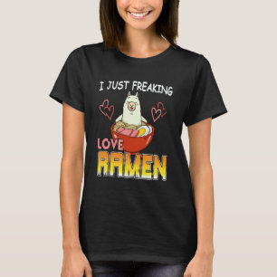 T-shirt Cute Llama Humour J'adore le Délicieux Ramen Chaud