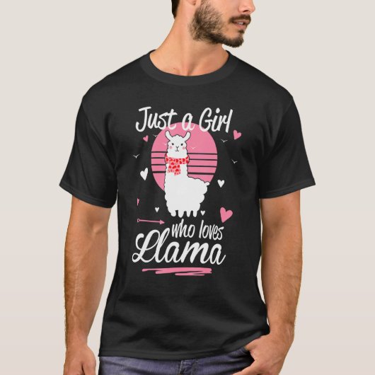 T-shirt Cute Llama Juste Une Fille Qui Aime Llama Adorable (Devant)