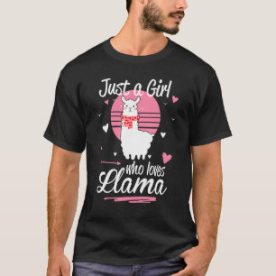 T-shirt Cute Llama Juste Une Fille Qui Aime Llama Adorable