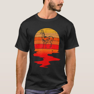 T-shirt Cute Llama les années 70 Vintage Retro Sunset Anim