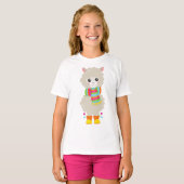 T-shirt Cute Llama, Petite Llama, Alpaga, Llama Avec Échar (Devant entier)