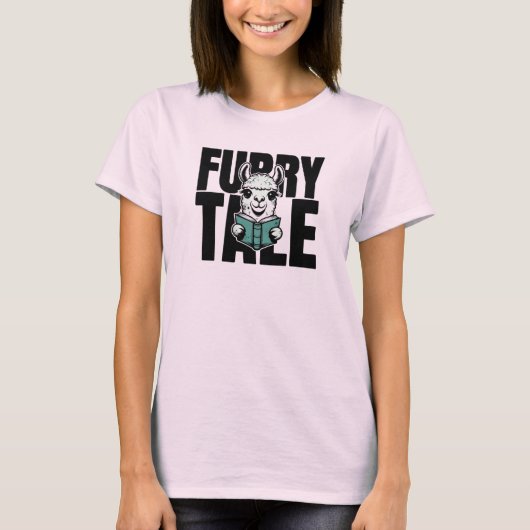 T-shirt Cute Llama Reading Book (Devant)