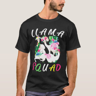 T-shirt Cute Llama Squad Pas De Drame Floral Et Coloré À B
