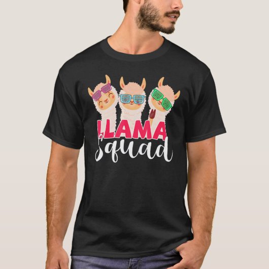 T-shirt Cute Llama Squad Style Rétro 80s (Devant)